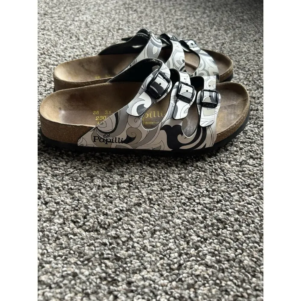 Birkenstock Papillo Black And White Pattern EU 37 Women’s 6